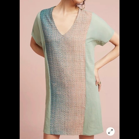 - Anthropologie Green Akemi & Kin Hanselle Cocoon Dress Muted Olive - Picture 1 of 13